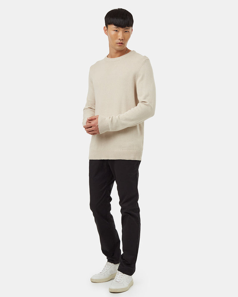 Beige Men's Organic Cotton Knit Jumper
