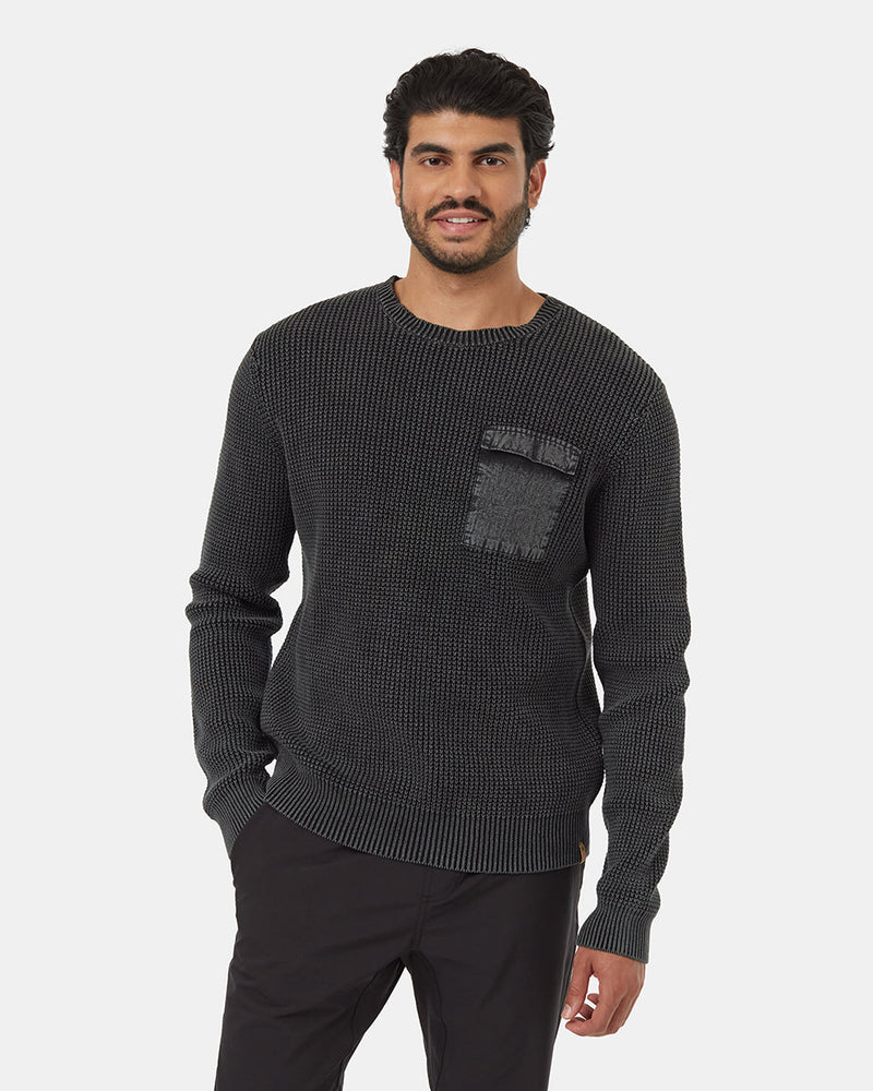 Black-Organic-Cotton-Pocketed-Crew-Neck-Sweater