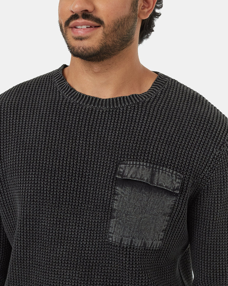 Black-Organic-Cotton-Pocketed-Crew-Neck-Sweater
