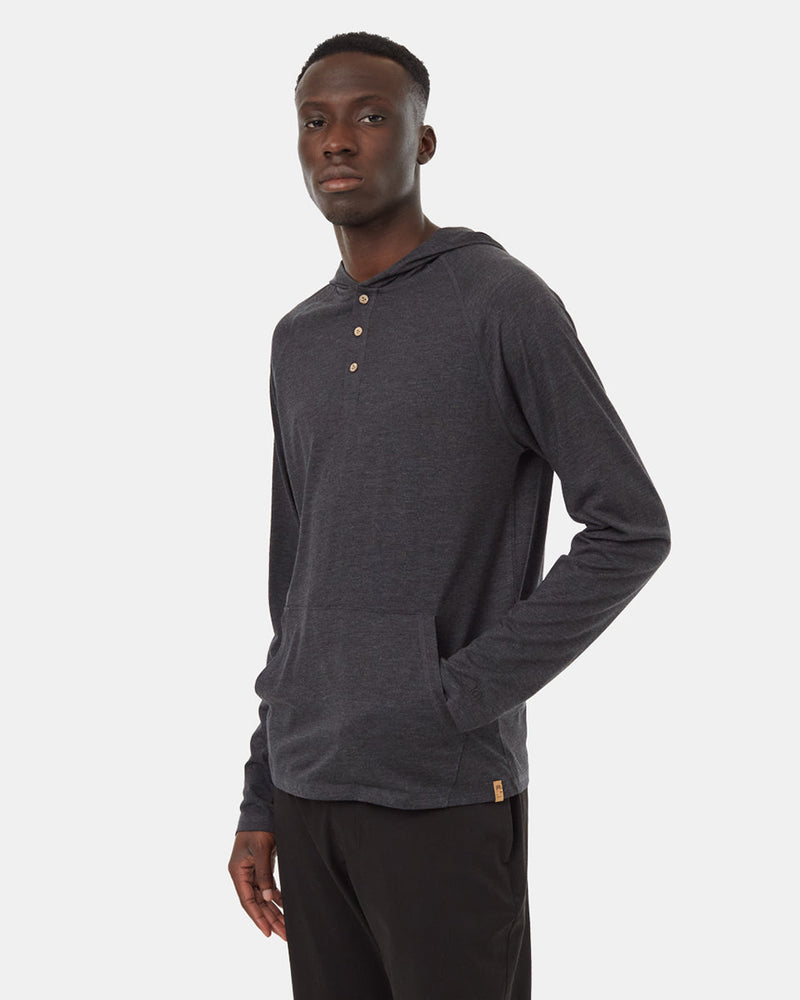 Black-Recycled-Polyester-Buttoned-Henley-Hoodie