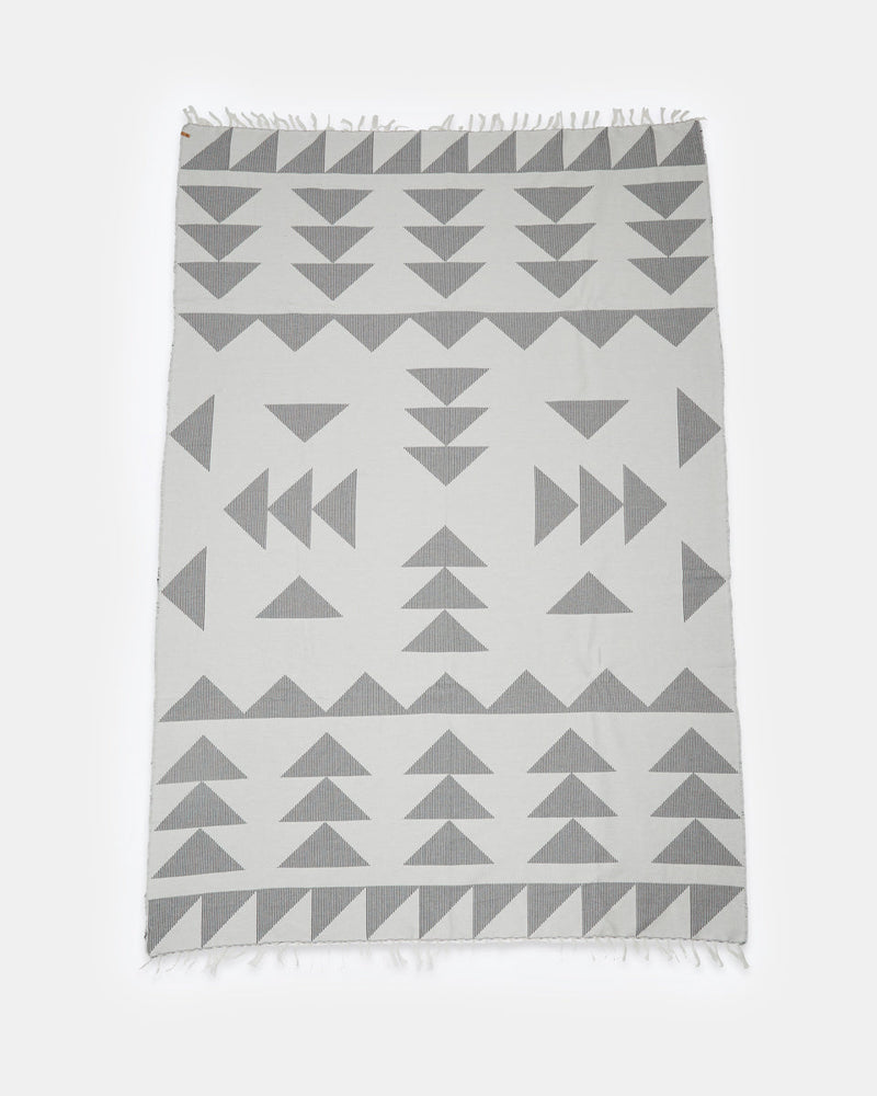 Black,White Organic Cotton Reversible Beach Blanket