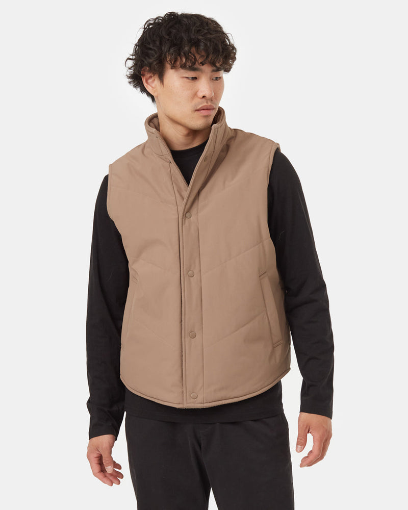 Brown-Water-Repellent-Reversible-Puffer-Vest