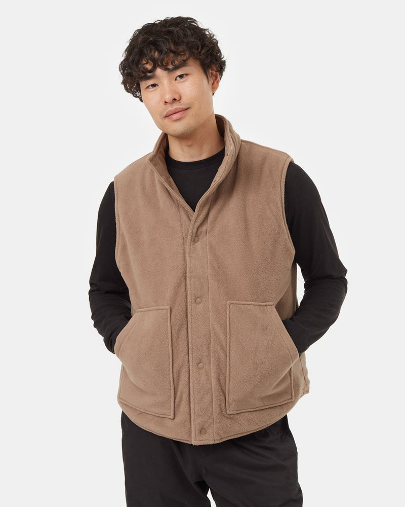 Brown-Water-Repellent-Reversible-Puffer-Vest
