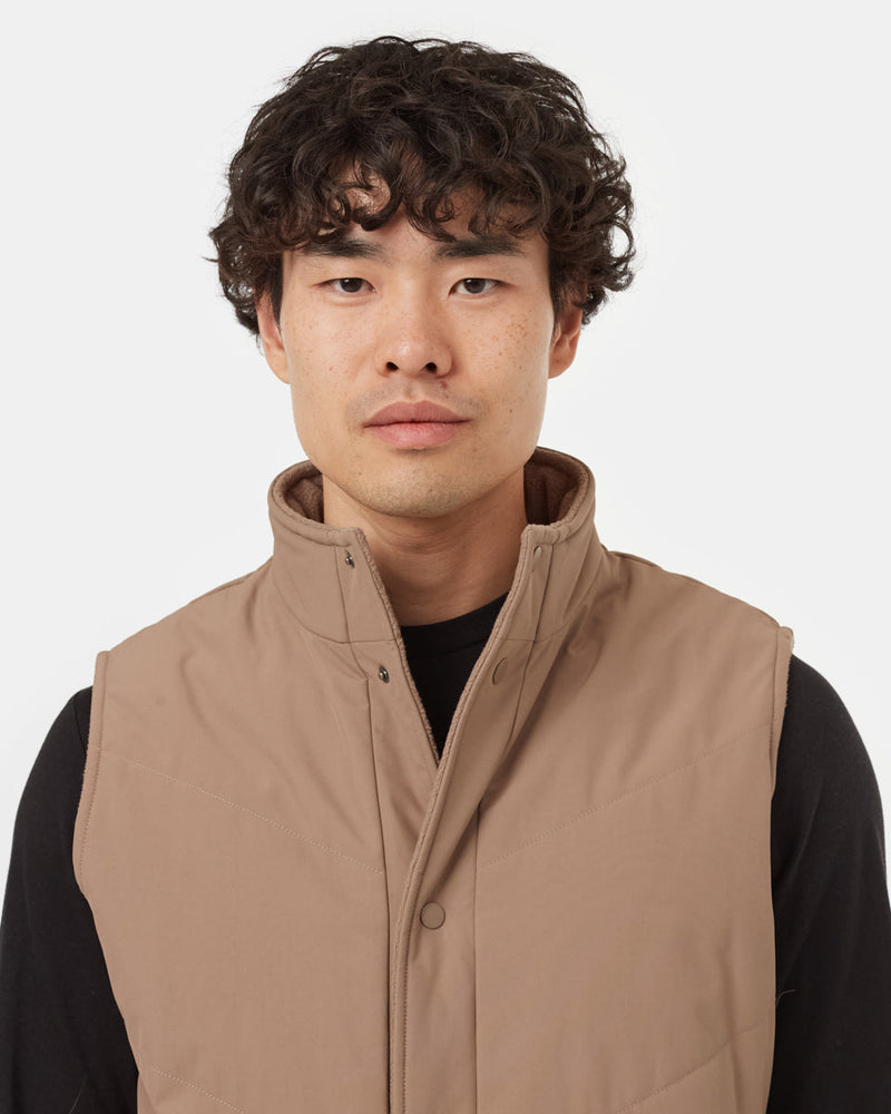 Brown-Water-Repellent-Reversible-Puffer-Vest