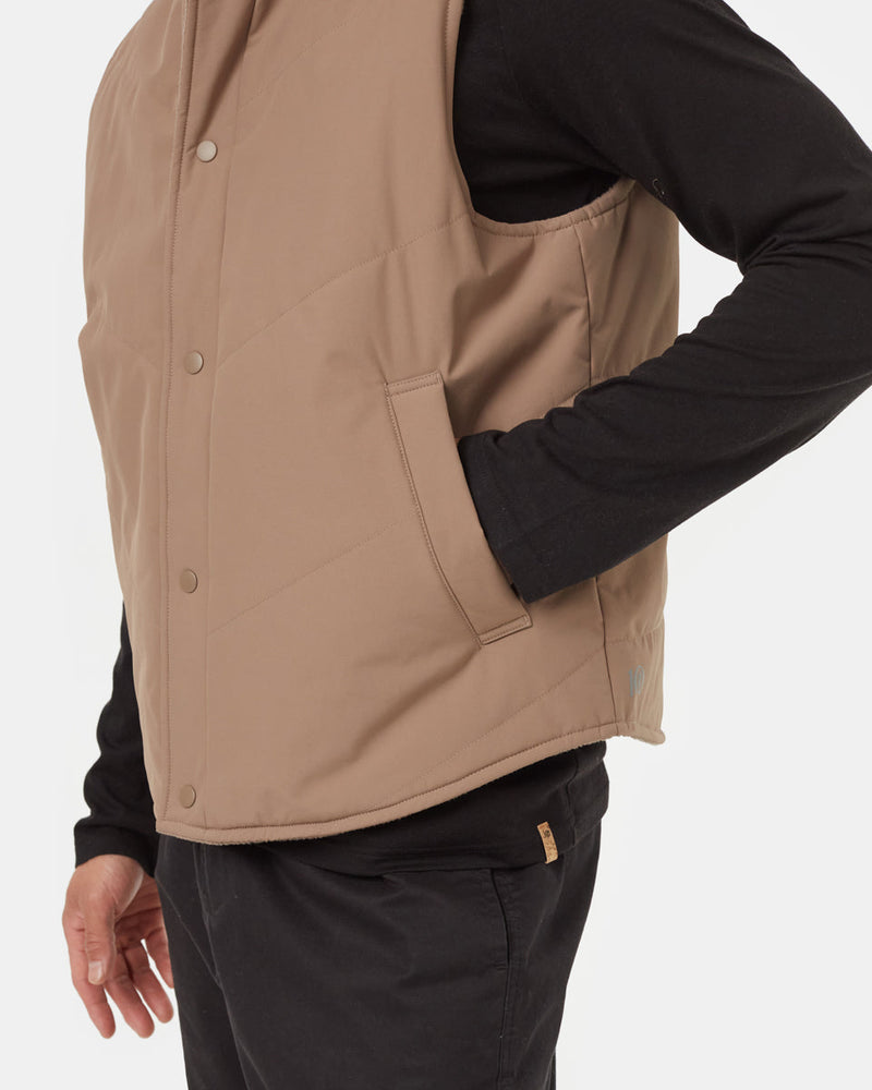 Brown-Water-Repellent-Reversible-Puffer-Vest
