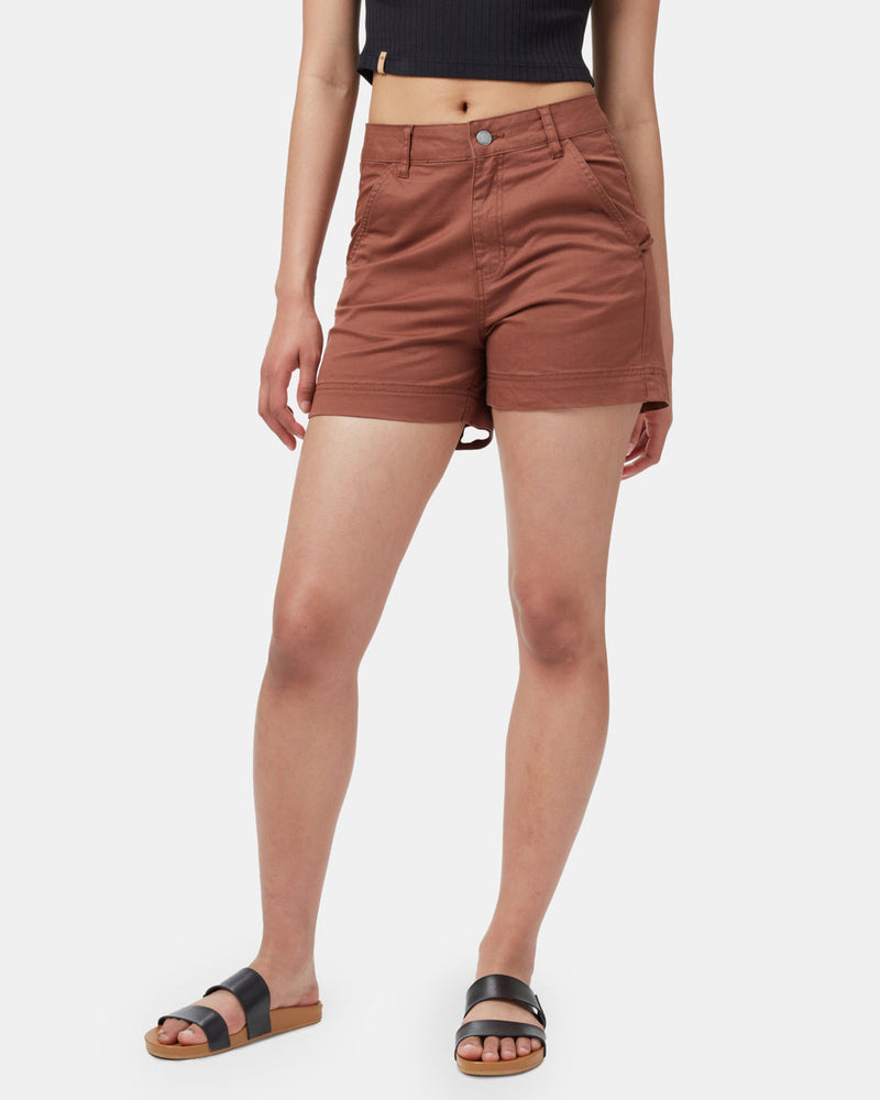 Twill High Waist Short-