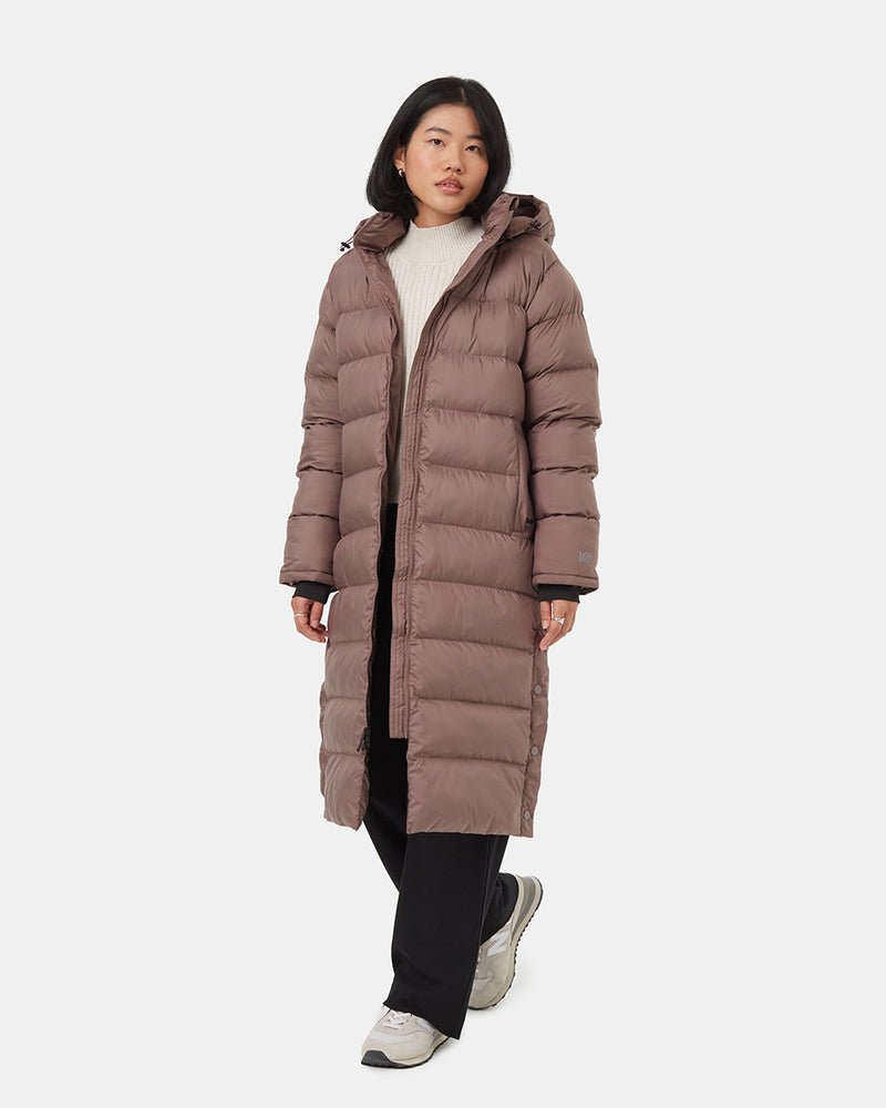 Brown-Womens-LongPufferJacket