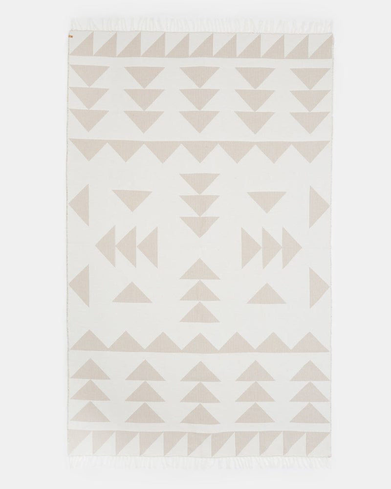 Brown,White Organic Cotton Reversible Beach Blanket