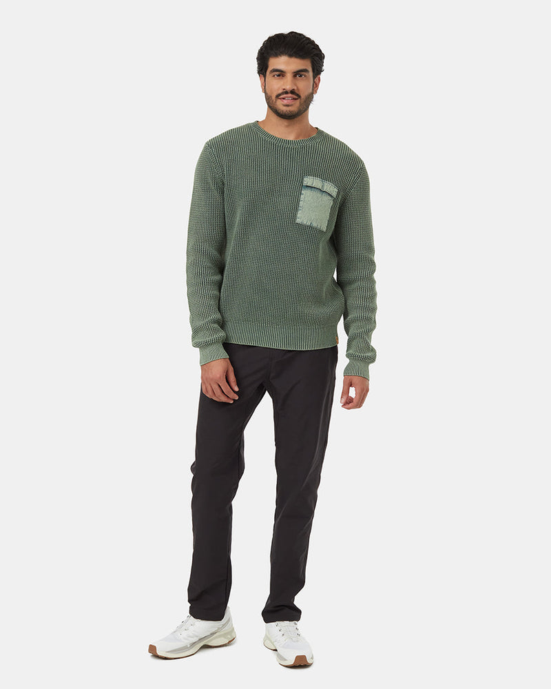 Green-Organic-Cotton-Pocketed-Crew-Neck-Sweater