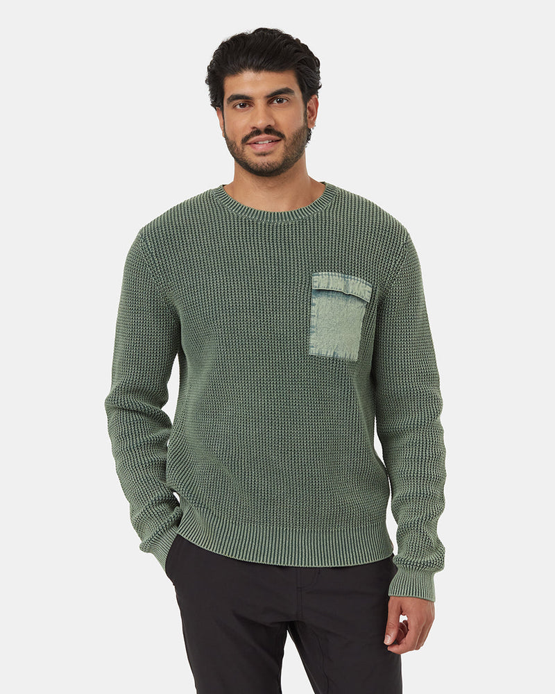 Green-Organic-Cotton-Pocketed-Crew-Neck-Sweater