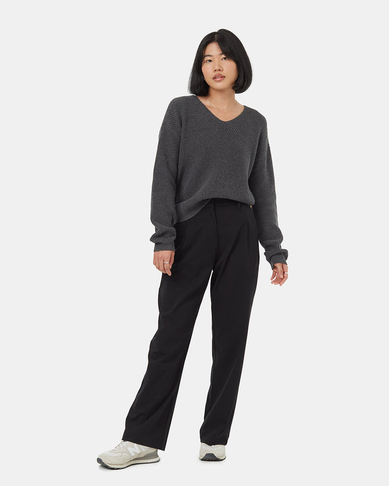 Grey-Women_s-Organic-Cotton-V-Neck-Jumper