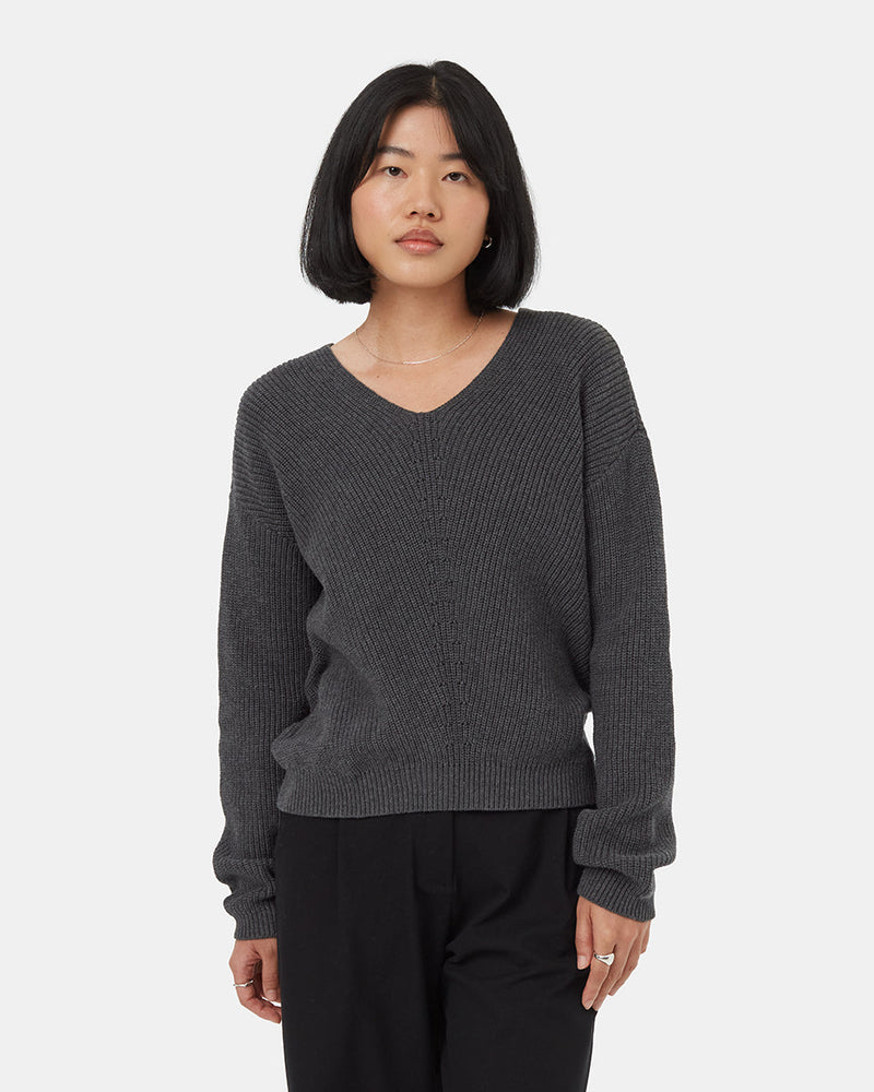 Grey-Women_s-Organic-Cotton-V-Neck-Jumper