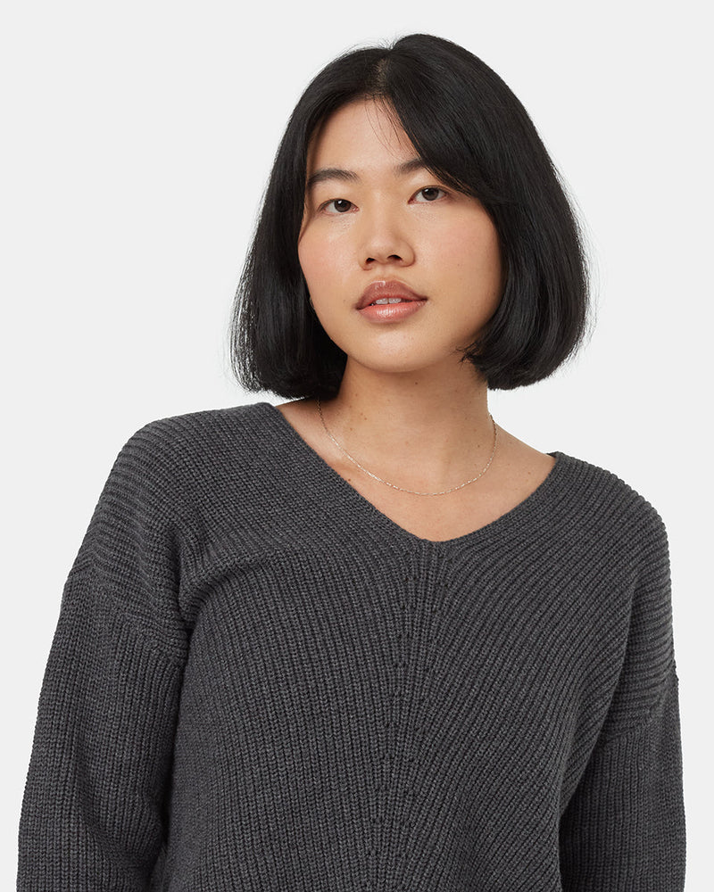 Grey-Women_s-Organic-Cotton-V-Neck-Jumper